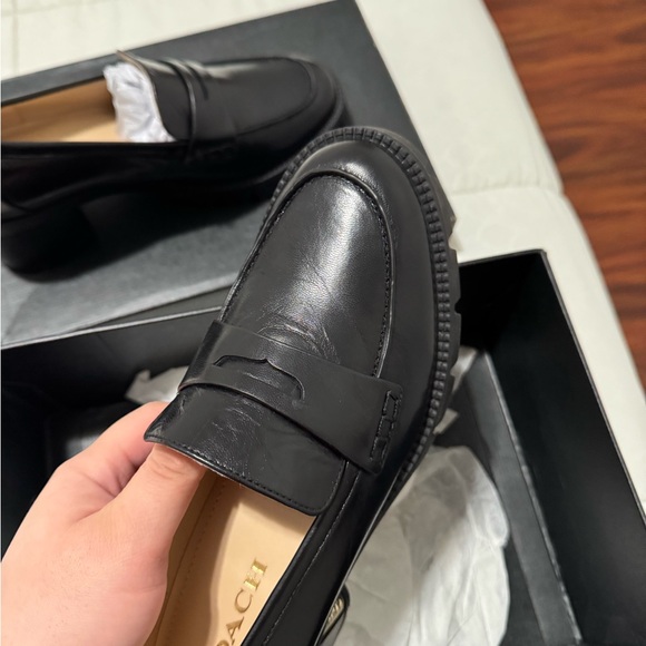 Coach Black Heeled Loafers - Picture 6 of 14